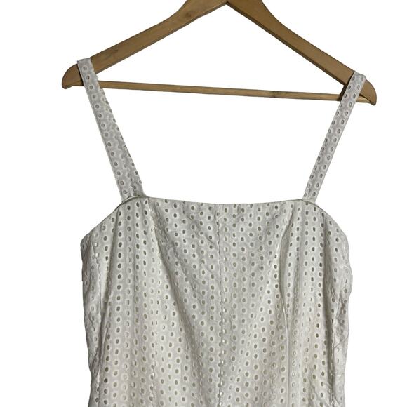 Maeve by Anthropologie Lelia White Eyelet Sleeveless Midi Dress Size 12 - Picture 5 of 12